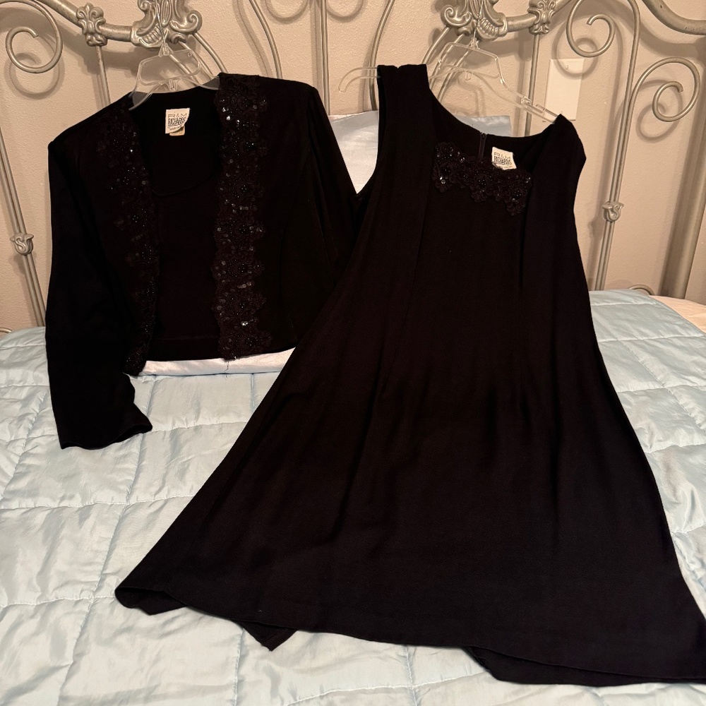 Black cocktail dress with jacket